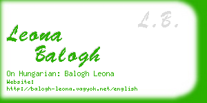 leona balogh business card